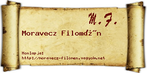 Moravecz Filomén névjegykártya